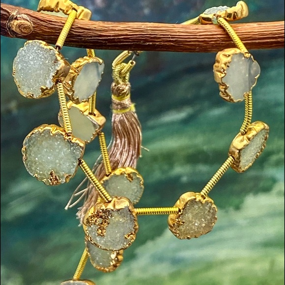 Handmade Blue Lagoon Druzy & rubi earrings - Picture 5 of 5